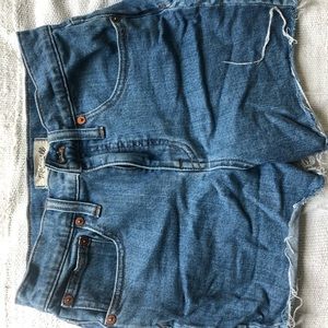 Medium wash denim shorts